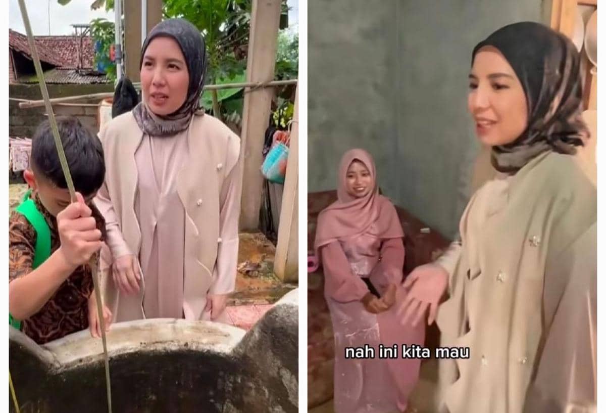 potret Tya Ariestya kunjungi rumah karyawan di Lampung