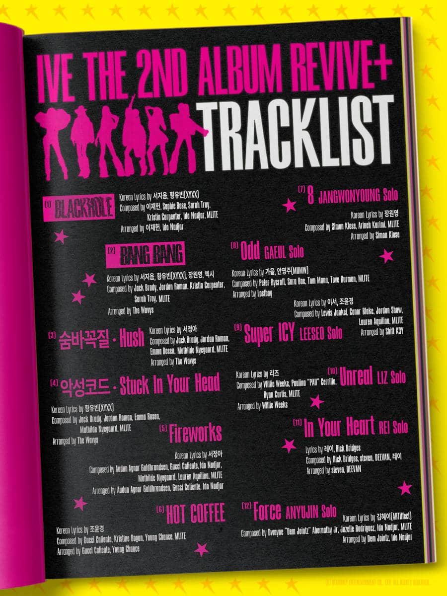 poster tracklist mini album kedua IVE REVIVE+ 