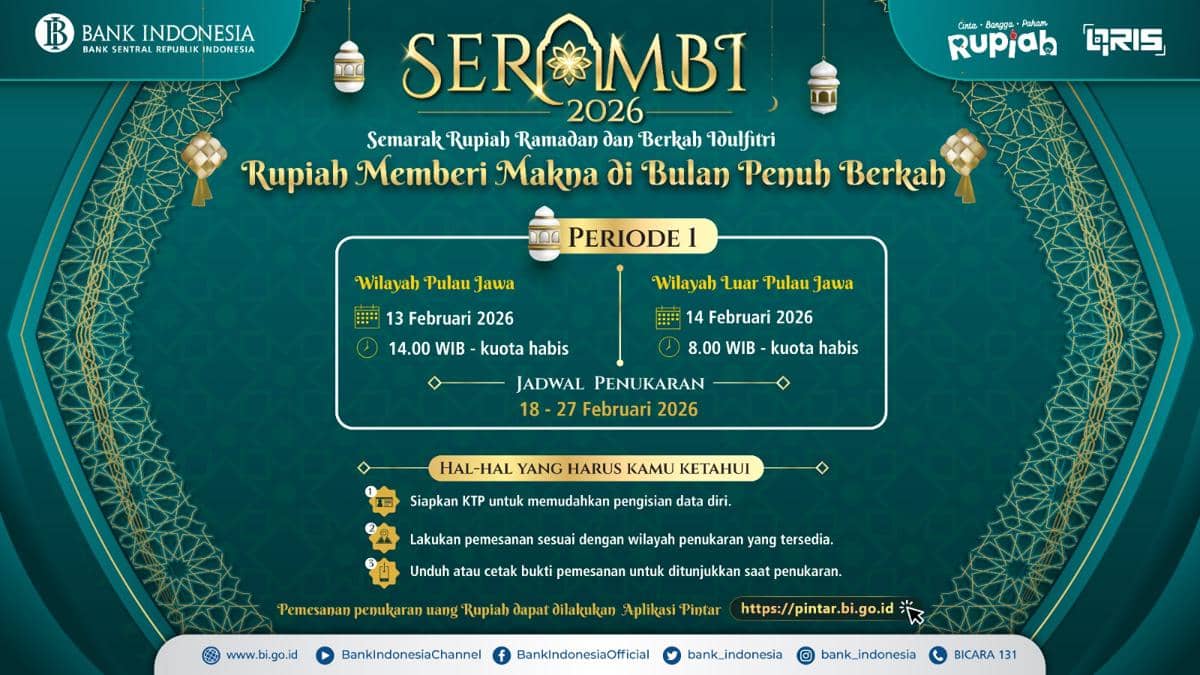 Tukar Uang Lebaran 2026 via PINTAR BI, Ini Caranya