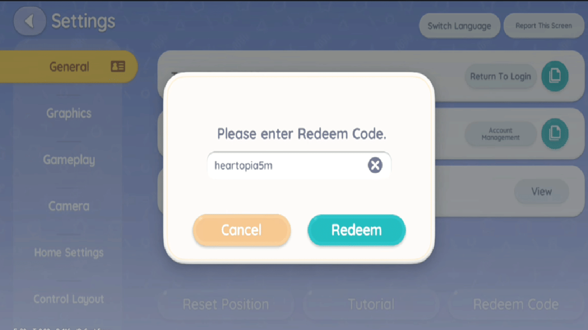 cara redeem kode di Heartopia