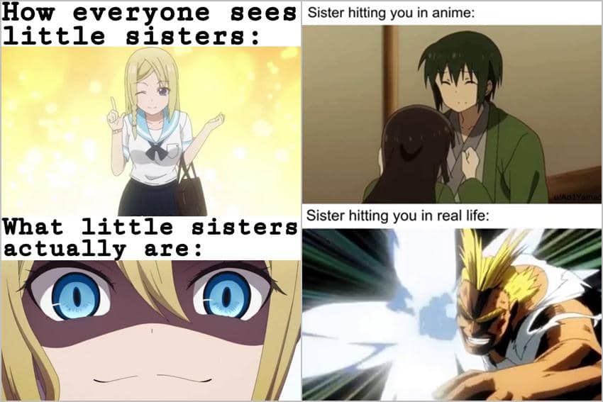 kolase meme anime tentang adik cewek