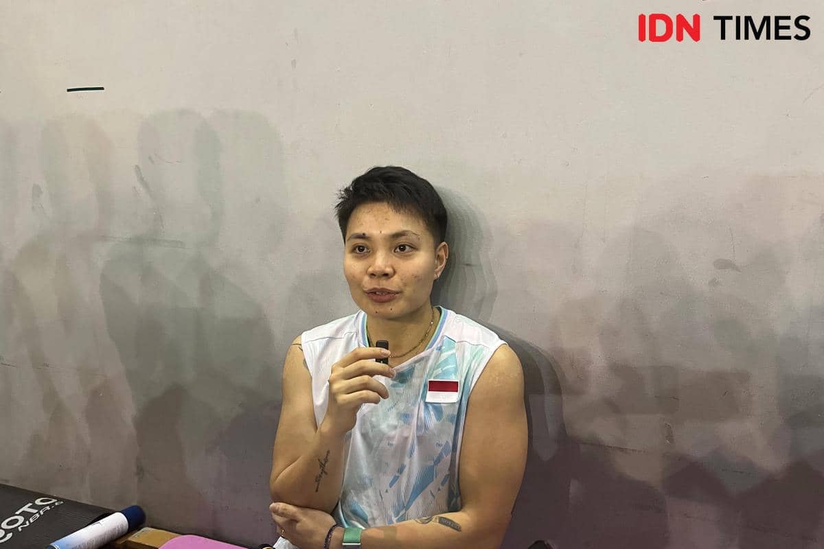 Atlet ganda putri Indonesia, Apriyani Rahayu di Pelatnas PBSI Cipayung 