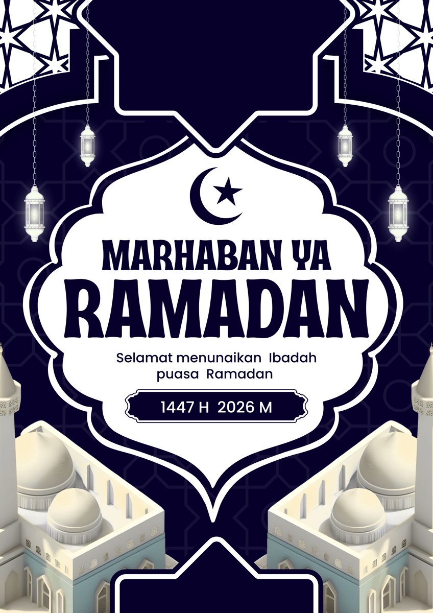 30 Poster Marhaban ya Ramadan 2026 untuk diunggah ke Media Sosial
