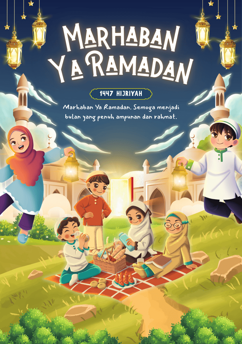 30 Poster Marhaban ya Ramadan 2026 untuk diunggah ke Media Sosial