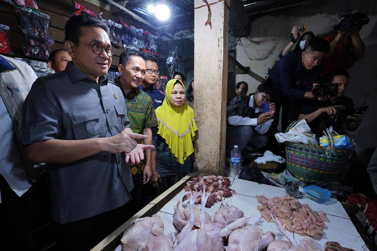 Kementerian Perdagangan tinjau harga pangan di Pasar KM 5 Palembang