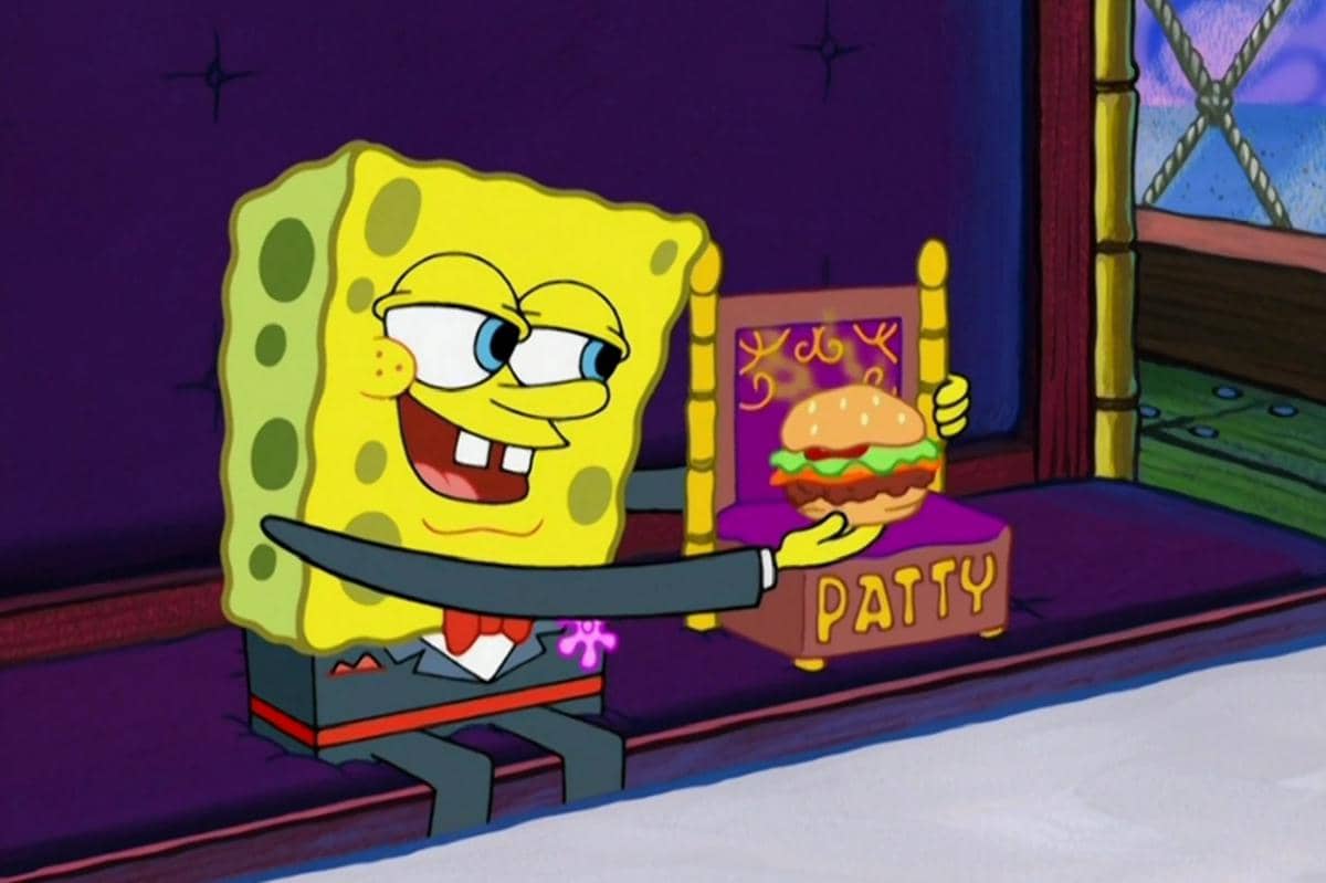 SpongeBob jatuh cinta dan akhirnya kencan dengan salah satu krabby patty buatannya