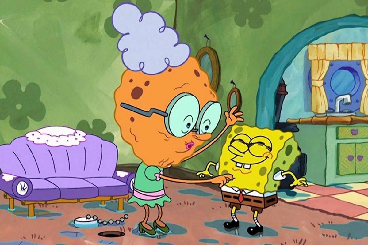 kasih sayang nenek SpongeBob pada sang cucu begitu besar hingga ia masih memperlakukan cucunya layaknya anak kecil