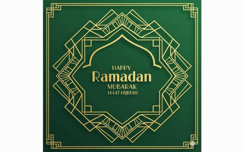 kartu ucapan Ramadan gaya geometris islami