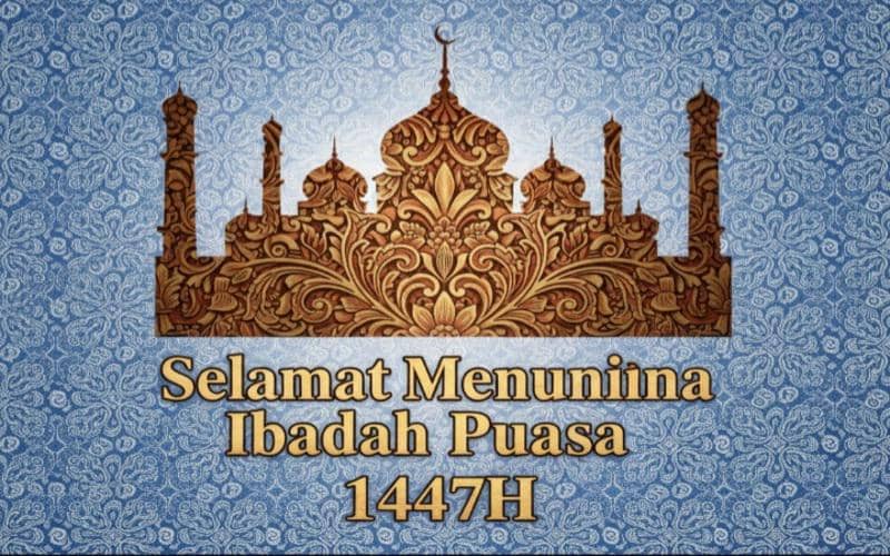 kartu ucapan Ramadan gaya tradisional nusantara