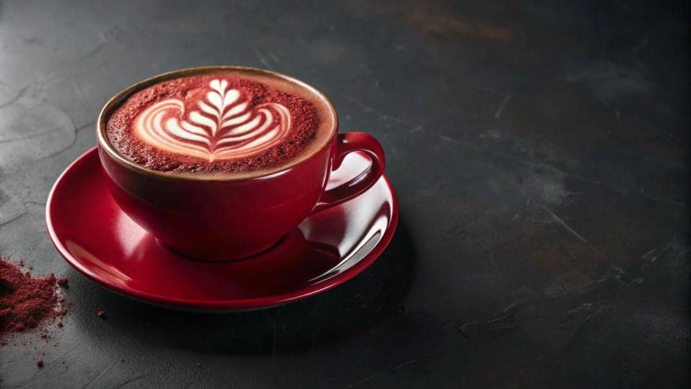 ilustrasi red velvet latte