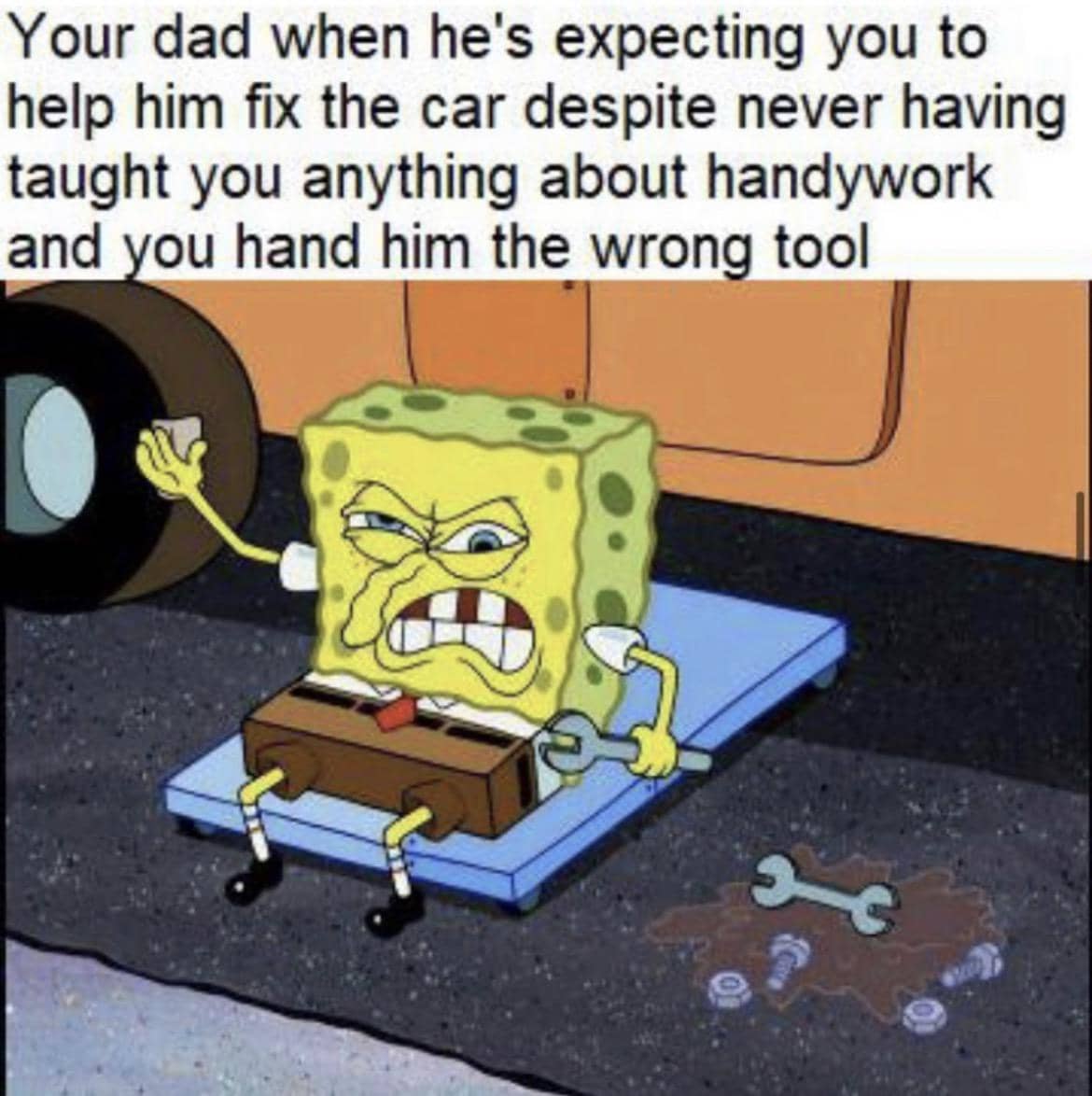 meme SpongeBob tentang berteriak