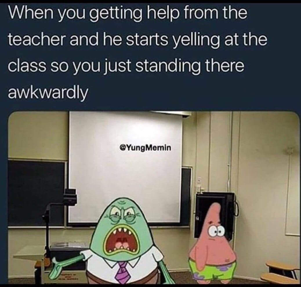 meme SpongeBob tentang berteriak