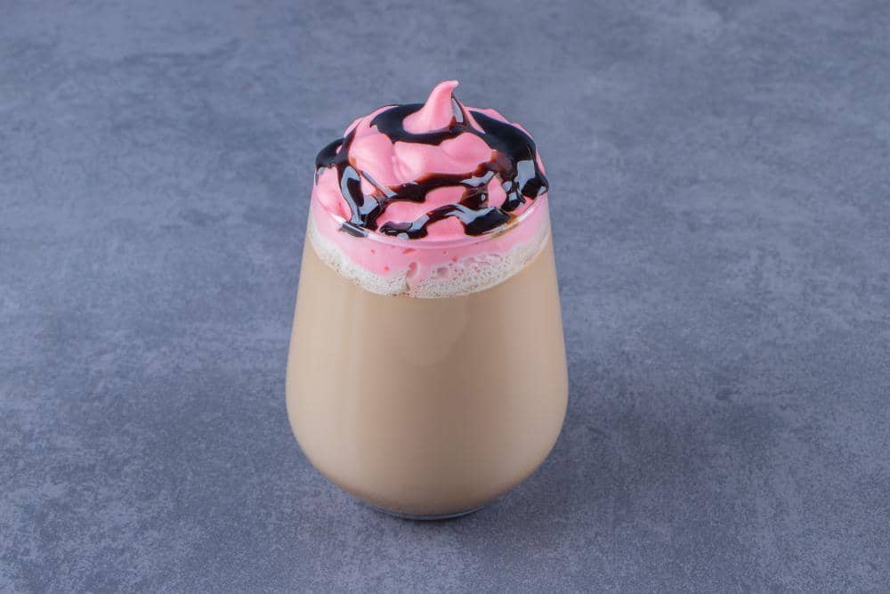 ilustrasi cherry mocha latte