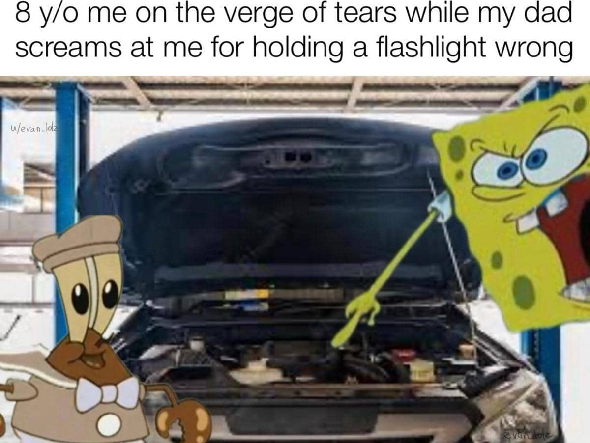 meme SpongeBob tentang berteriak