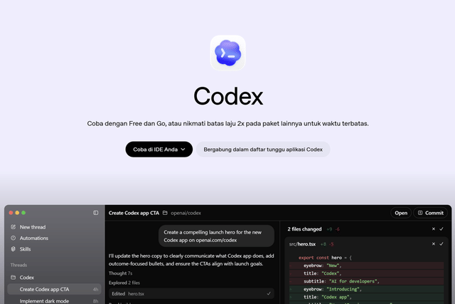 14 Fitur Aplikasi Codex, Alat Agentic Coding Buatan OpenAI | IDN Times