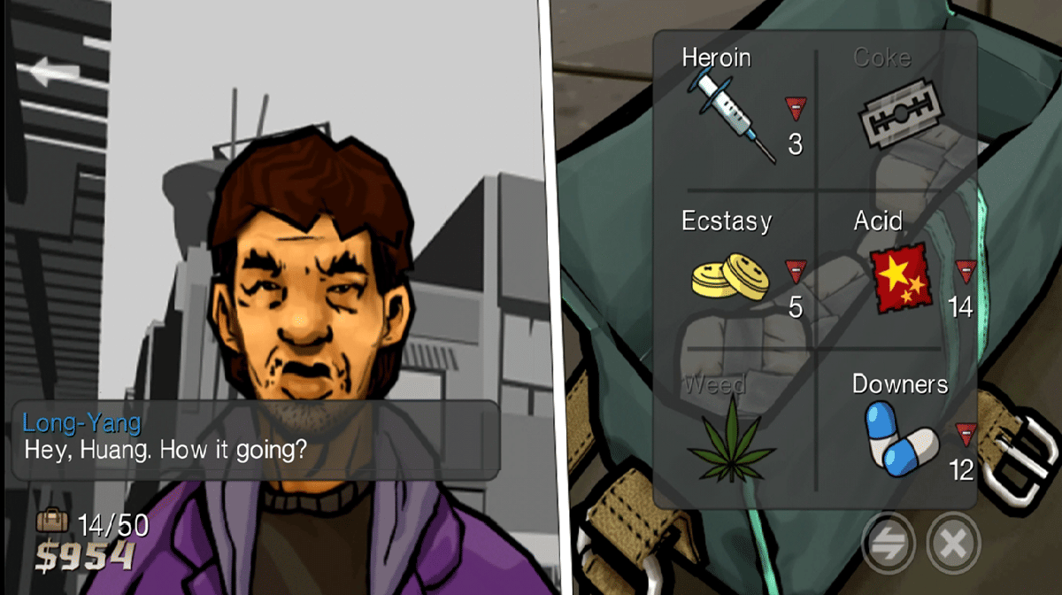 transaksi narkoba dalam Grand Theft Auto: Chinatown Wars