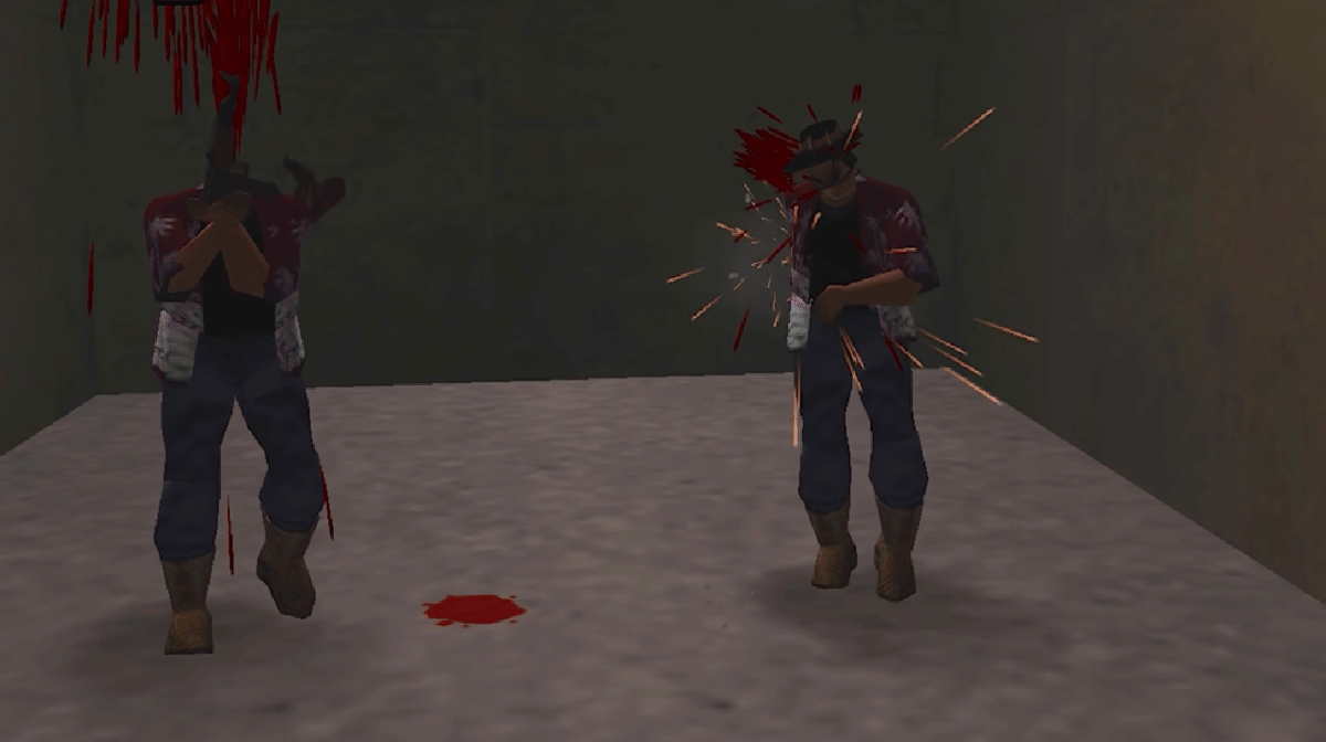 Kamu bisa memutilasi NPC dengan senjata api berkaliber tinggi.