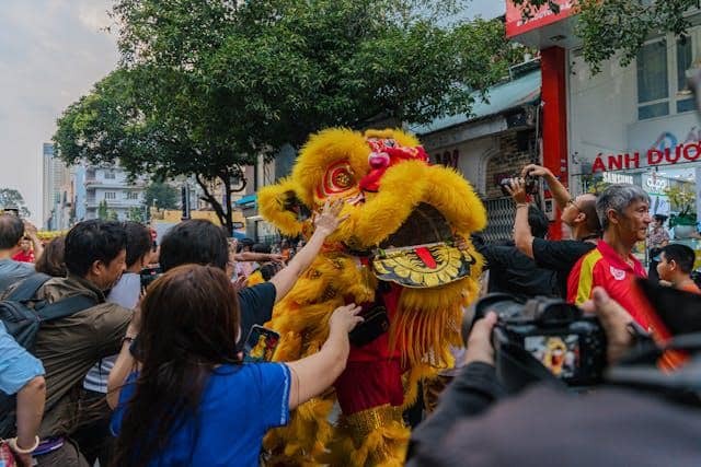 ilustrasi barongsai saat Imlek