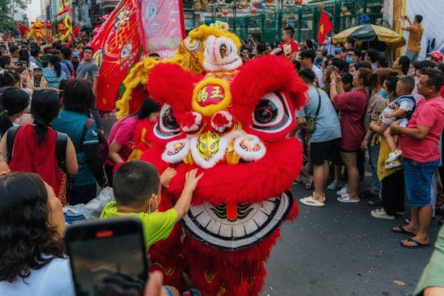 ilustrasi barongsai saat Imlek