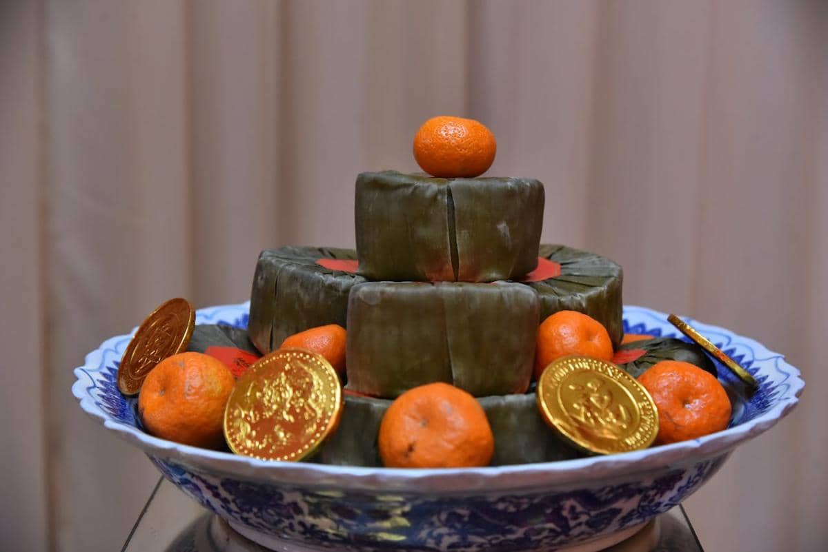 Hidangan buah jeruk dalam perayaan Imlek.