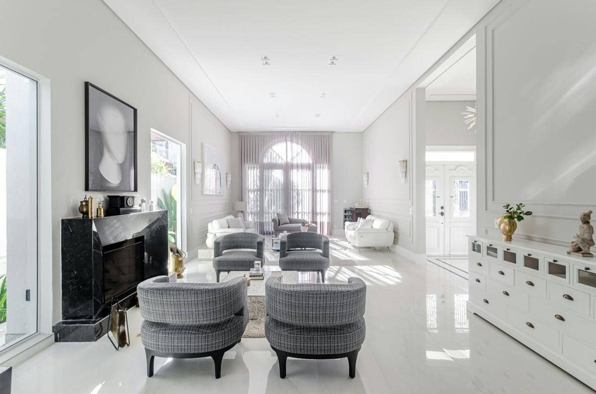 ilustrasi interior rumah contemporary classic