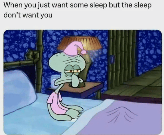 meme Squidward tentang tidur