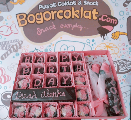 ilustrasi buket cokelat