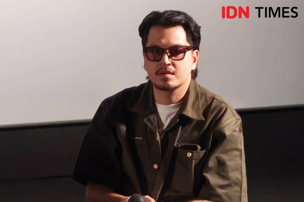Kevin Julio saat press conference film Titip Bunda di Surga-Mu yang digelar di Jakarta, Kamis (12/2/2026)