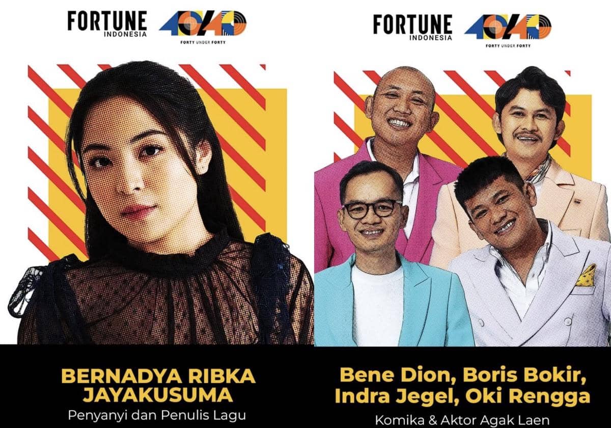 seleb/artis yang masuk dalam daftar 40 Under 40 Fortune Indonesia 2026 