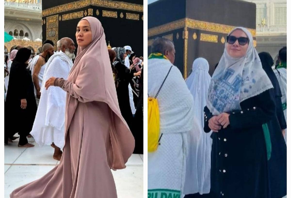 potret Enno Lerian umrah pertama kali