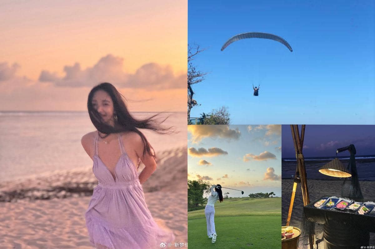 Potret Jin Mengjia liburan di Bali