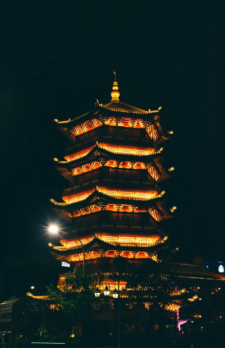ilstrasi pagoda klenteng