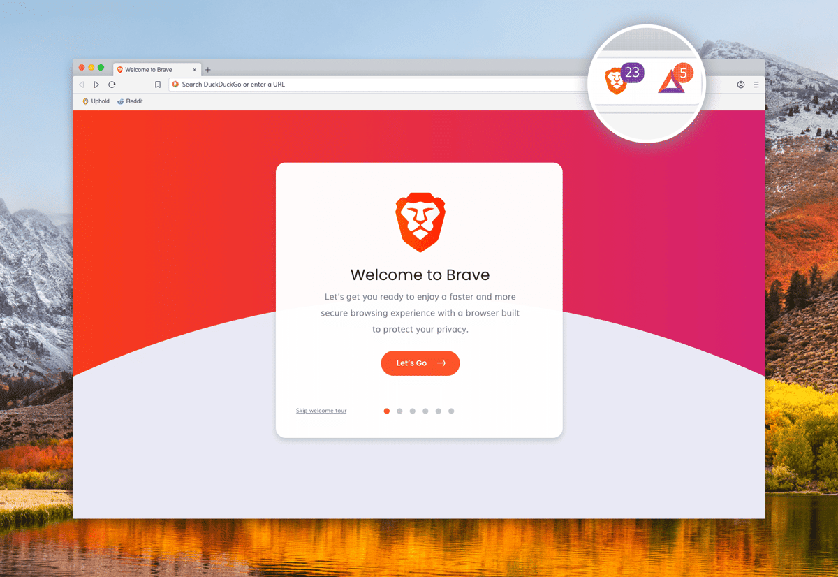 ilustrasi Brave Browser untuk desktop