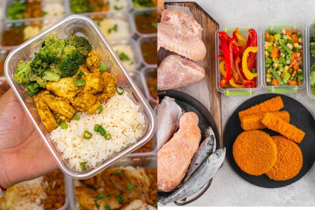 ilustrasi meal prep dan food prep