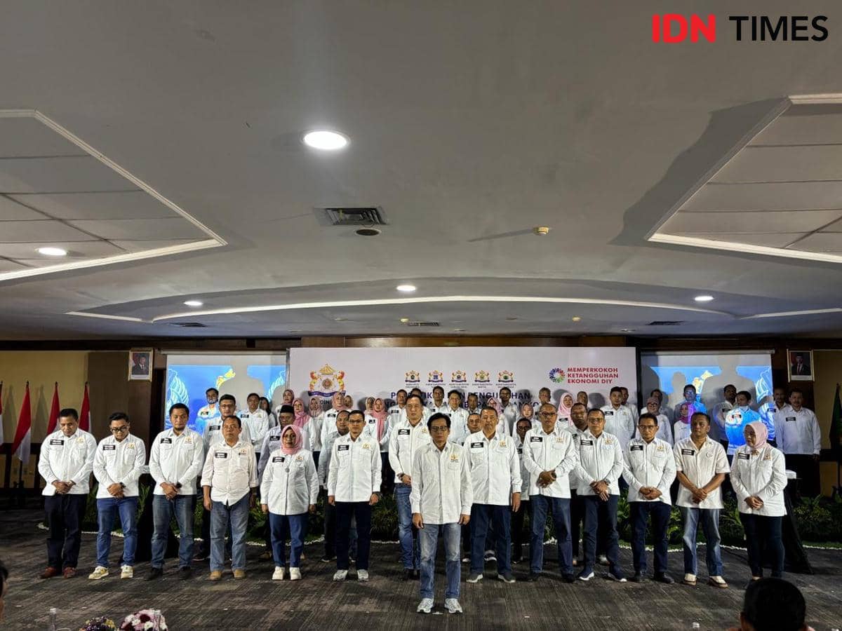 Pengurus Kadin Kabupaten/Kota yang ada di DIY resmi dilantik di Jogja Expo Center (JEC), Sabtu (14/2/2026). 