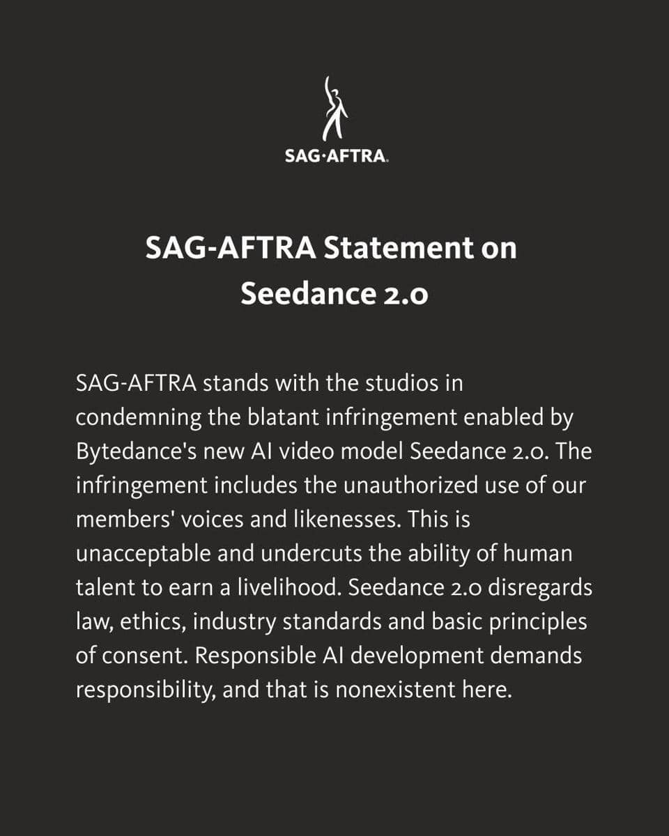 SAG-AFTRA sebut video buatan Seedance melanggar etika dan standar industri.jpeg