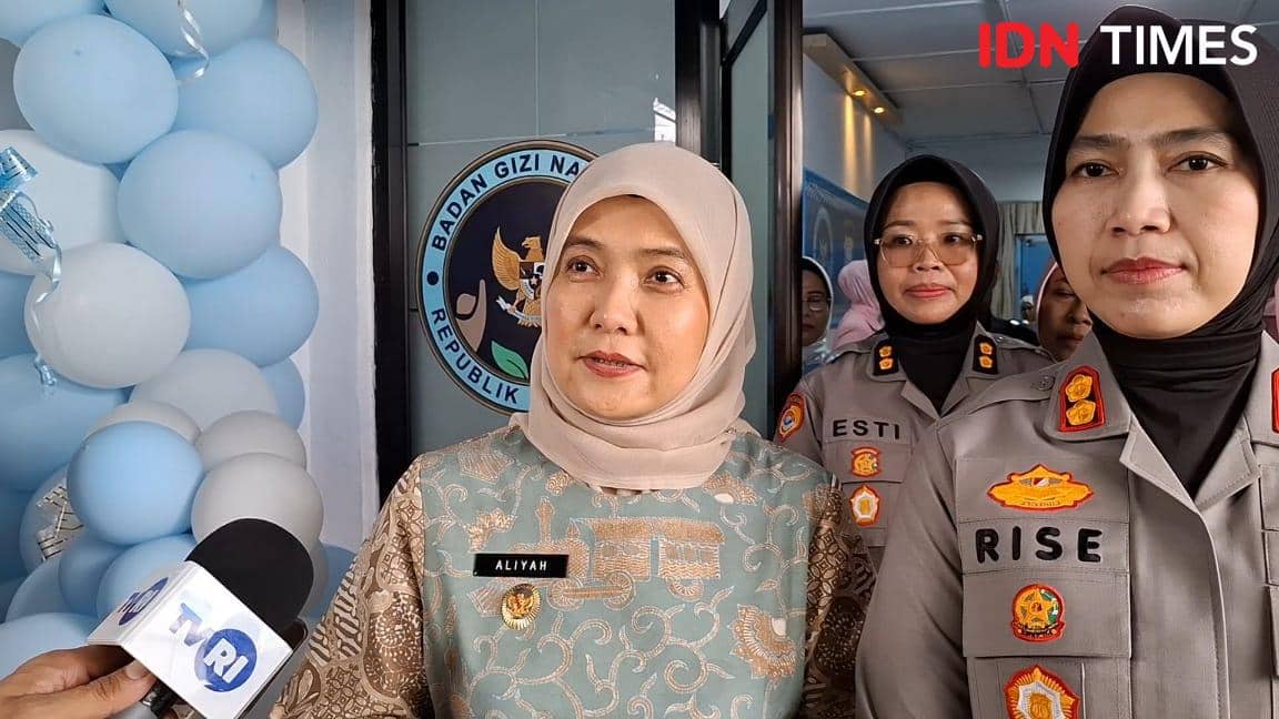 Wakil Wali Kota Makassar, Aliyah Mustika saat menghadiri peresmian operasional SPPG Polres Pelabuhan Makassar di Sulawesi Selatan, Jumat (13/2/2026). IDN Times/Darsil Yahya