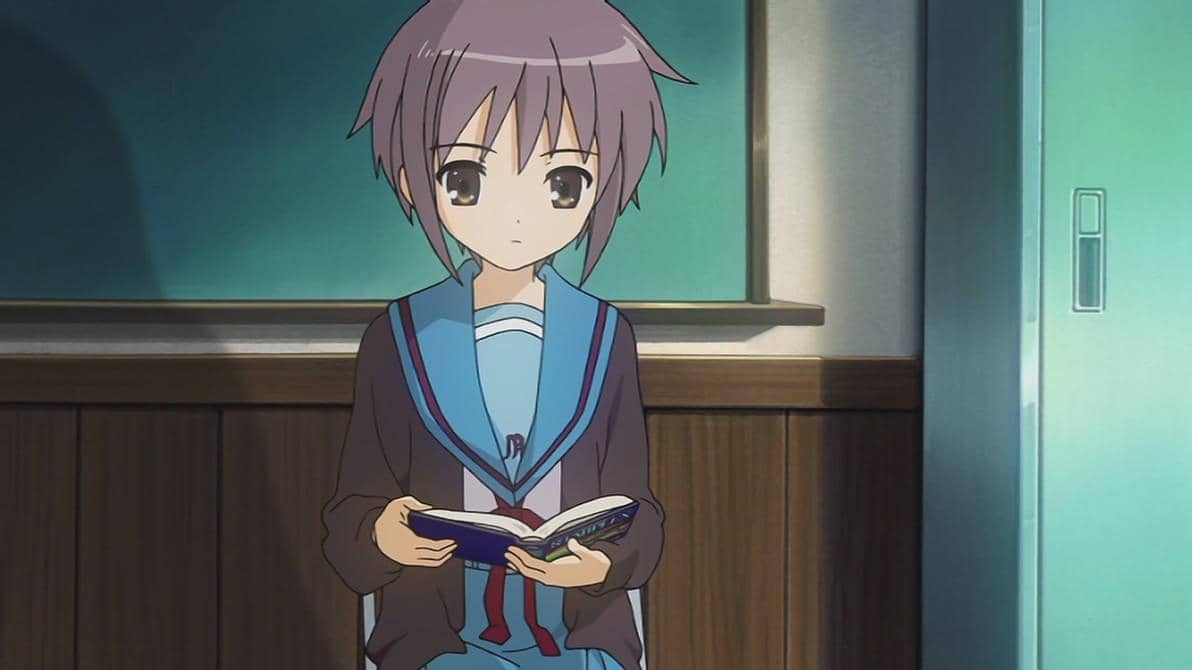 Yuki Nagato sedang membaca buku
