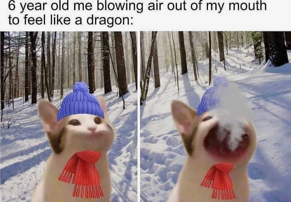 meme kucing tentang kenangan masa kecil