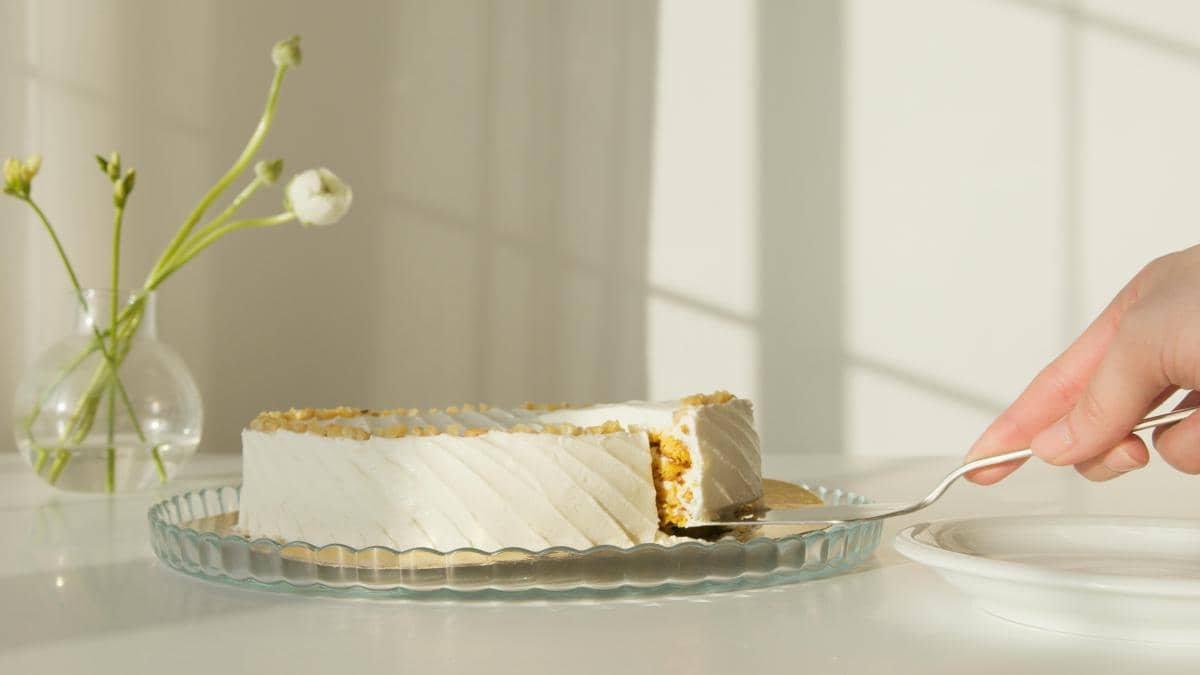 ilustrasi cheesecake bewarna putih