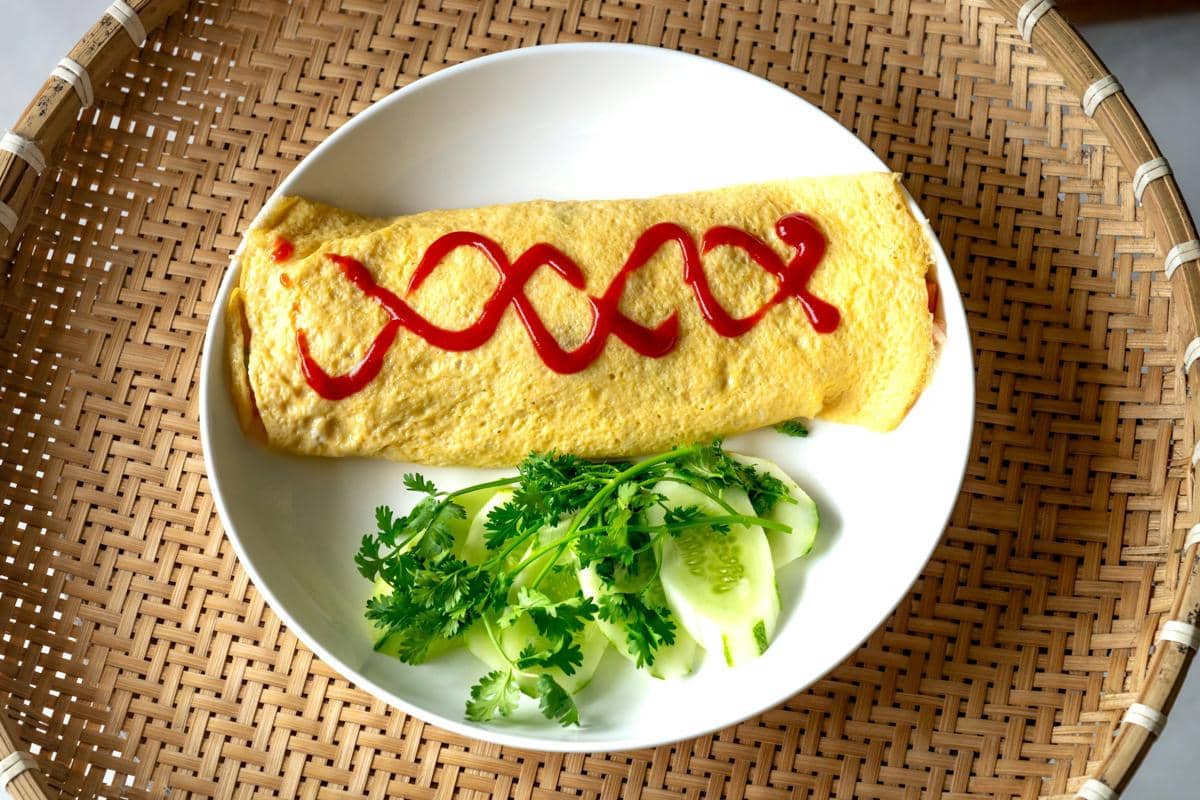 ilustrasi omelette sosis