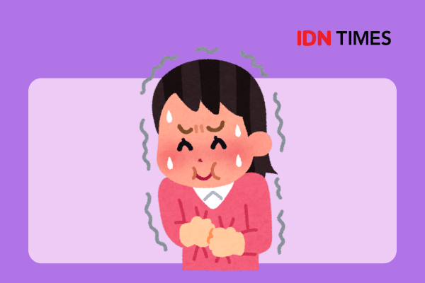 Ilustrasi seseorang mengalami heartburn, gejala masalah asam lambung.