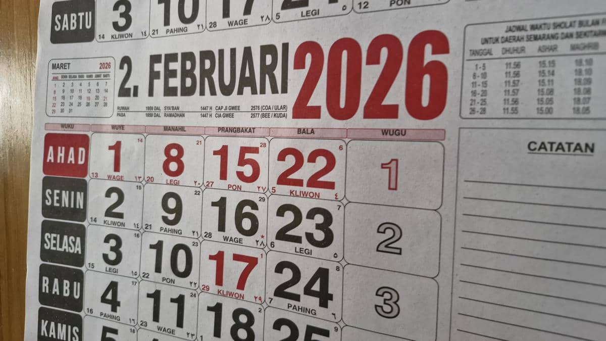 Kalender Jawa Hari Ini 26 Februari 2026: Cek Weton dan Tanggal Hijriah