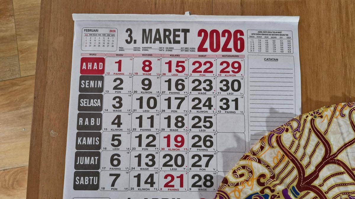 Kalender Jawa Hari Ini 29 Maret 2026: Cek Weton dan Tanggal Hijriah