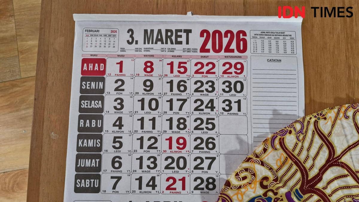 Kalender Jawa Hari Ini 12 Maret 2026: Cek Weton dan Tanggal Hijriah