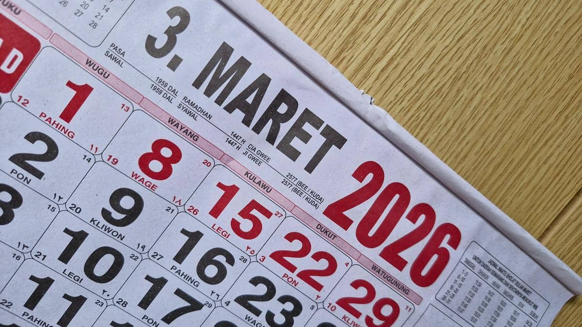 Ilustrasi kalender Maret 2026