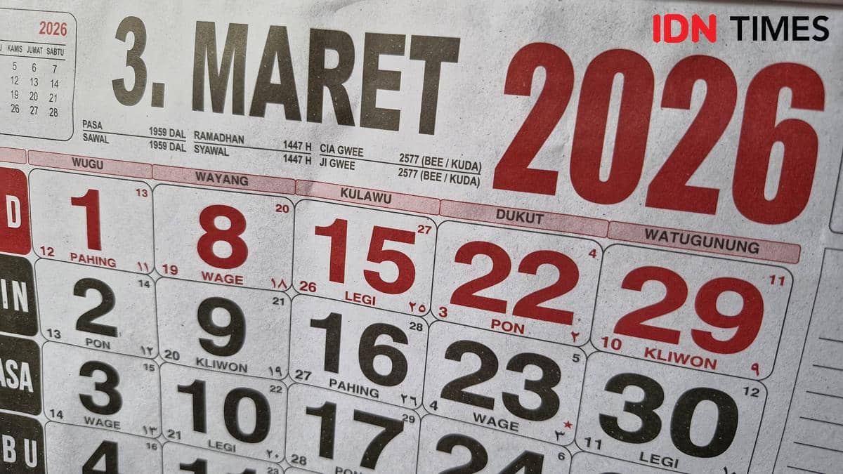 Ilustrasi kalender Maret 2026. 