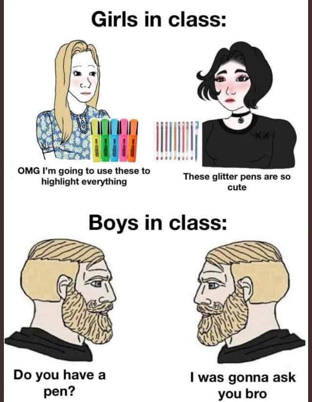 meme kartun tentang pulpen