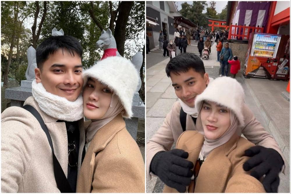 Henny Rahman dan Alvin Faiz jalan-jalan di Kyoto.