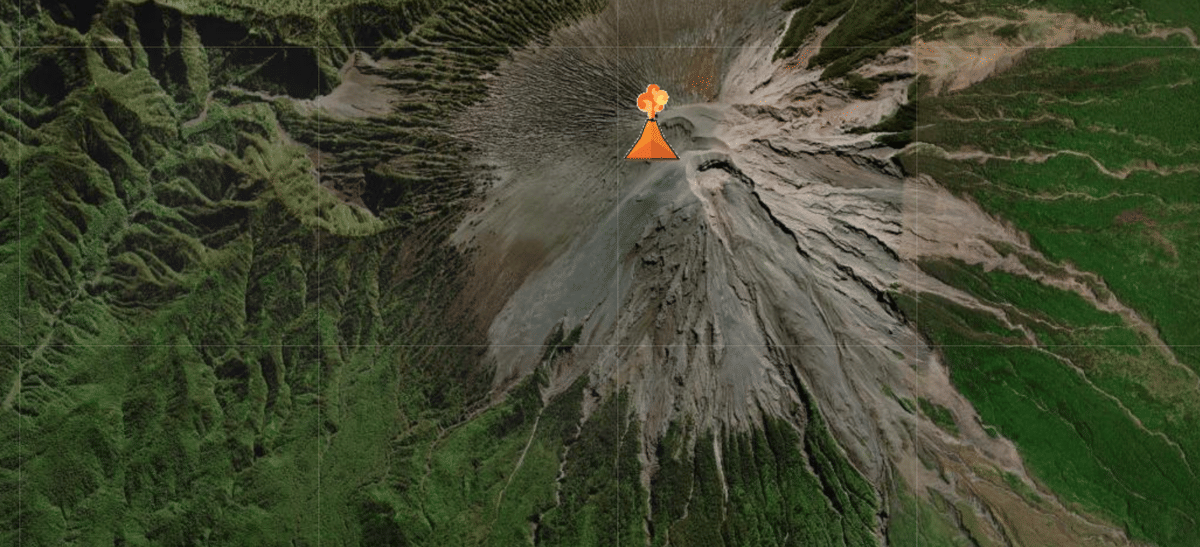 Peta satelit visual kawah Gunung Semeru dari MAGMA Indonesia